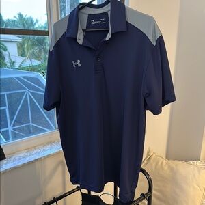 Under Armour Blue and Gray Performance Polo Shirt